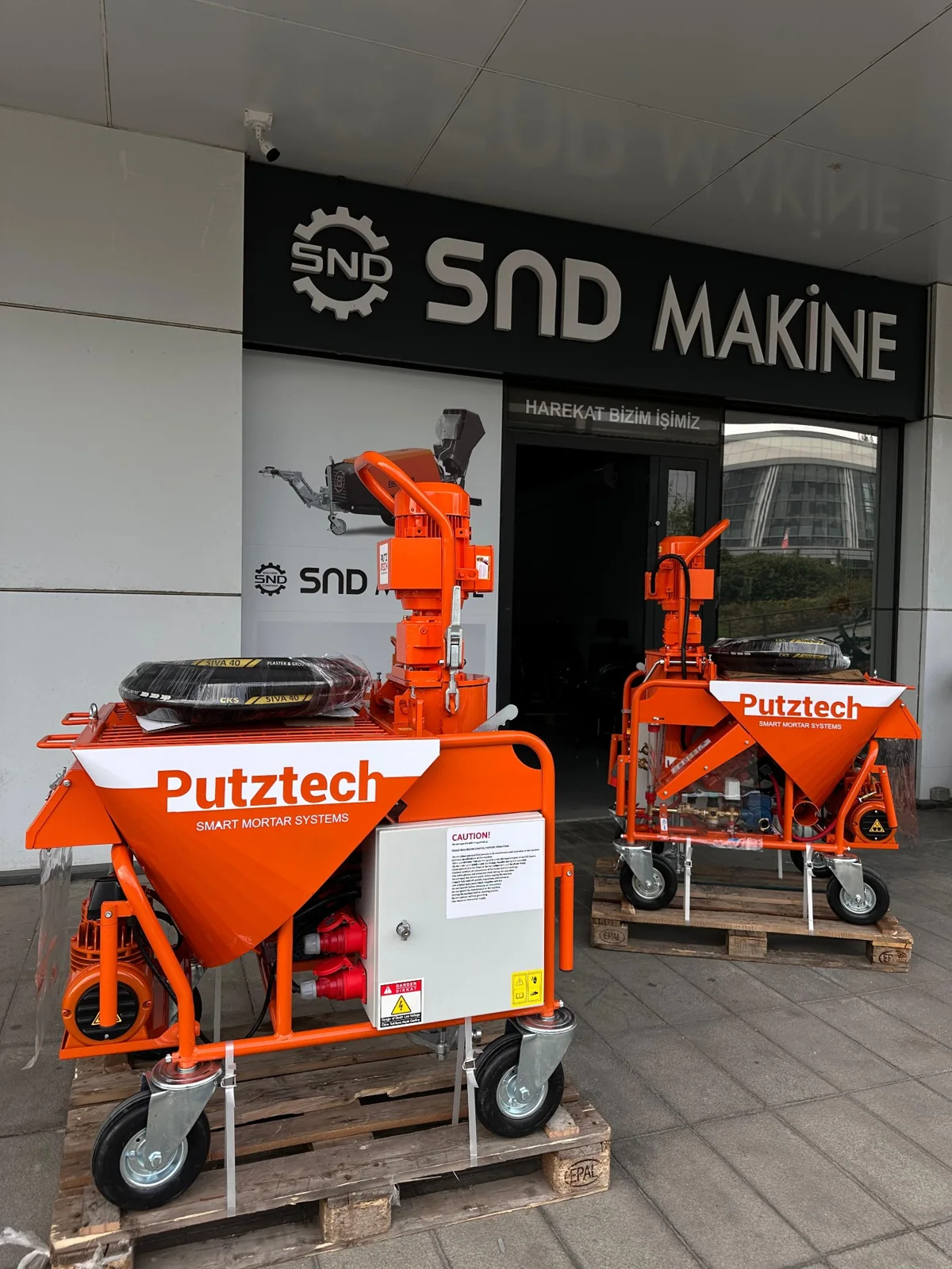 Putztech orange plastering machines